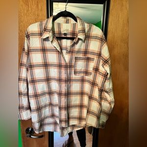 Light pink and navy flannel!